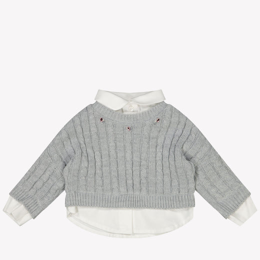 Lapin House Baby Filles Pull-over Gris