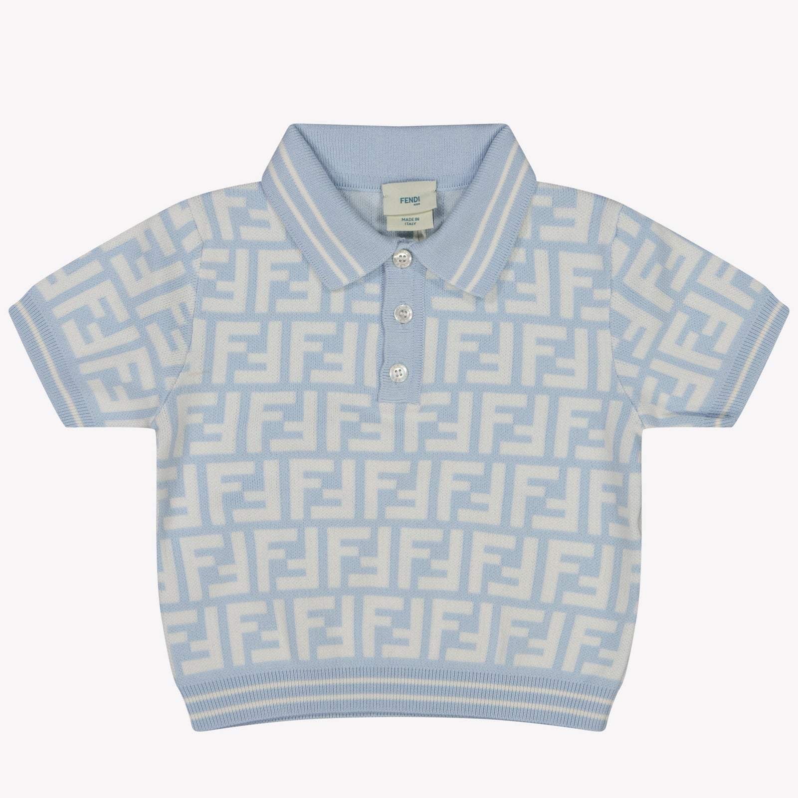 Fendi Bébé Garçons Polo Bleu Clair