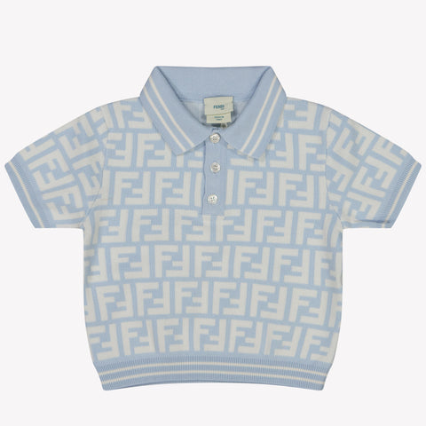 Fendi Bébé Garçons Polo Bleu Clair