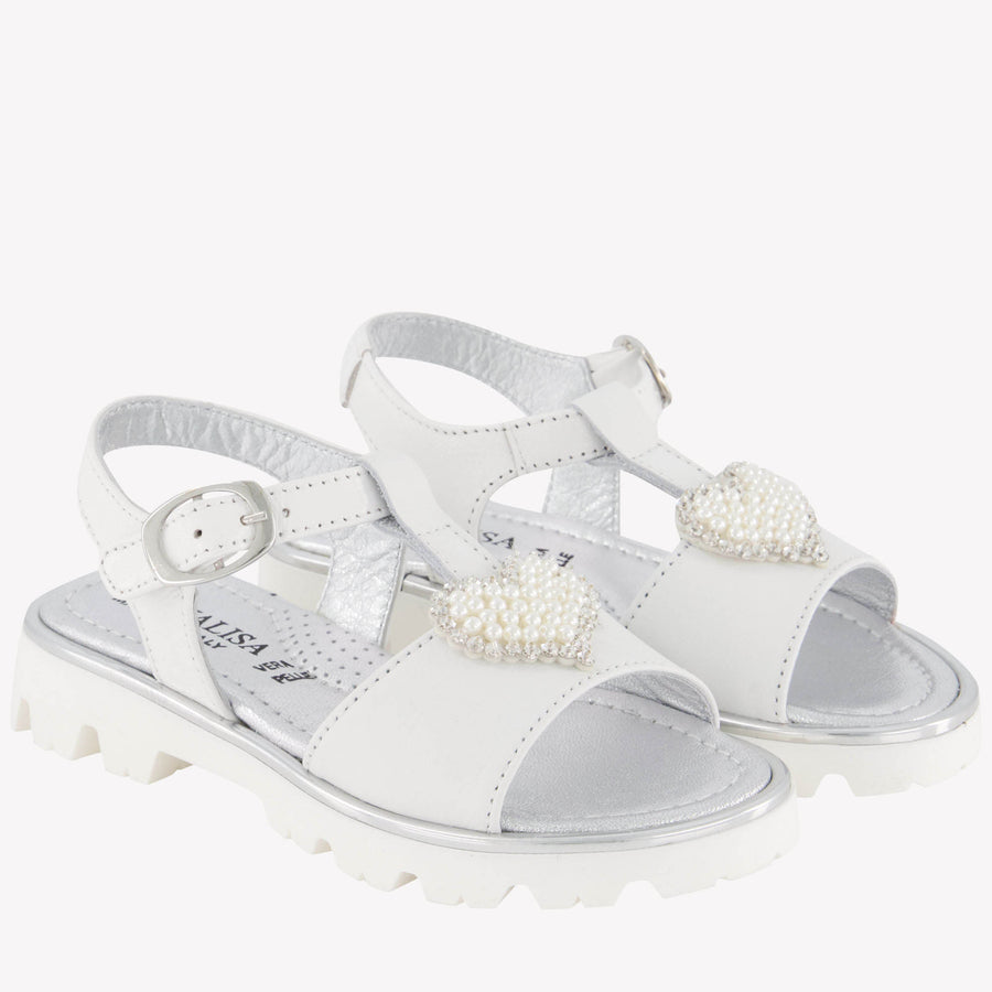 MonnaLisa Mädchen Sandalen Weiß