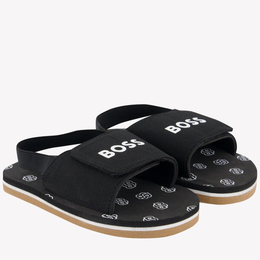 Boss Garçons Pantoufles dans Noir