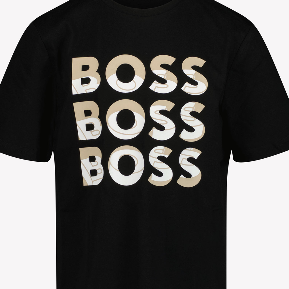 Boss Niño Chicos Camiseta en Negro