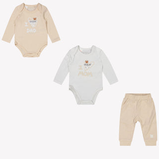 Guess Baby Unisex Playsuit in Light Beige