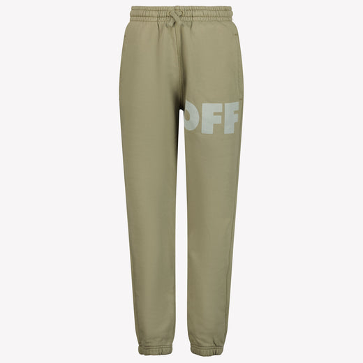 Off-White Niño Chicos Pantalones Verde Oliva