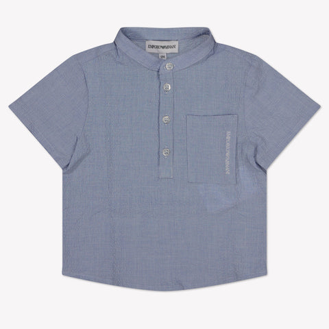 Armani bébé Garçons Chemisier Bleu Clair