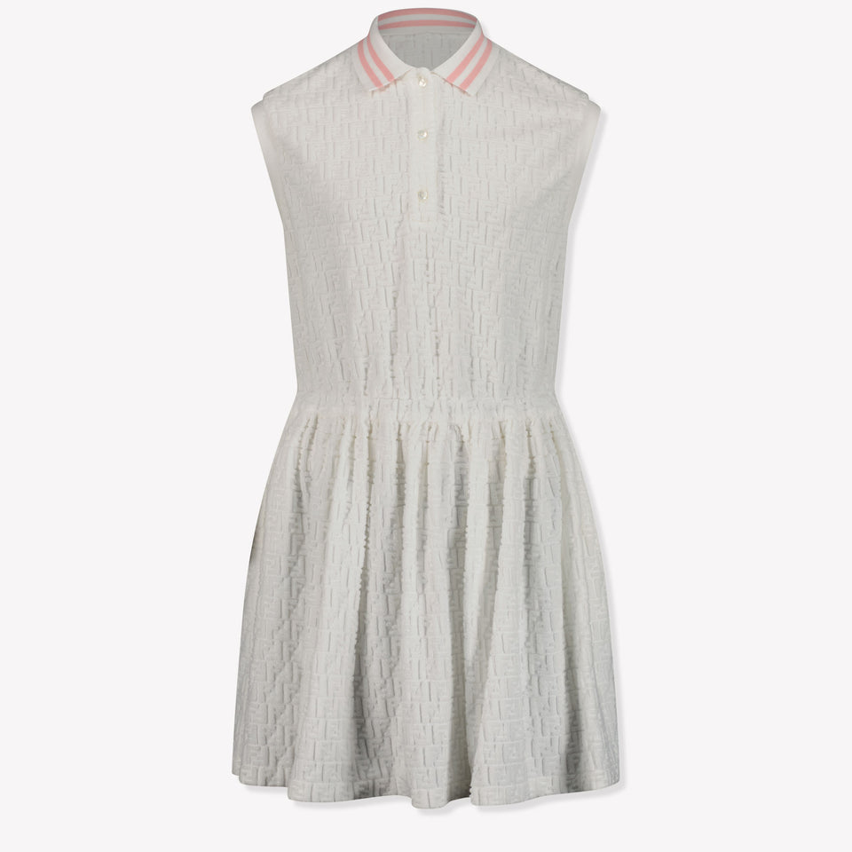 Fendi Niño Chicas Vestido Blanco