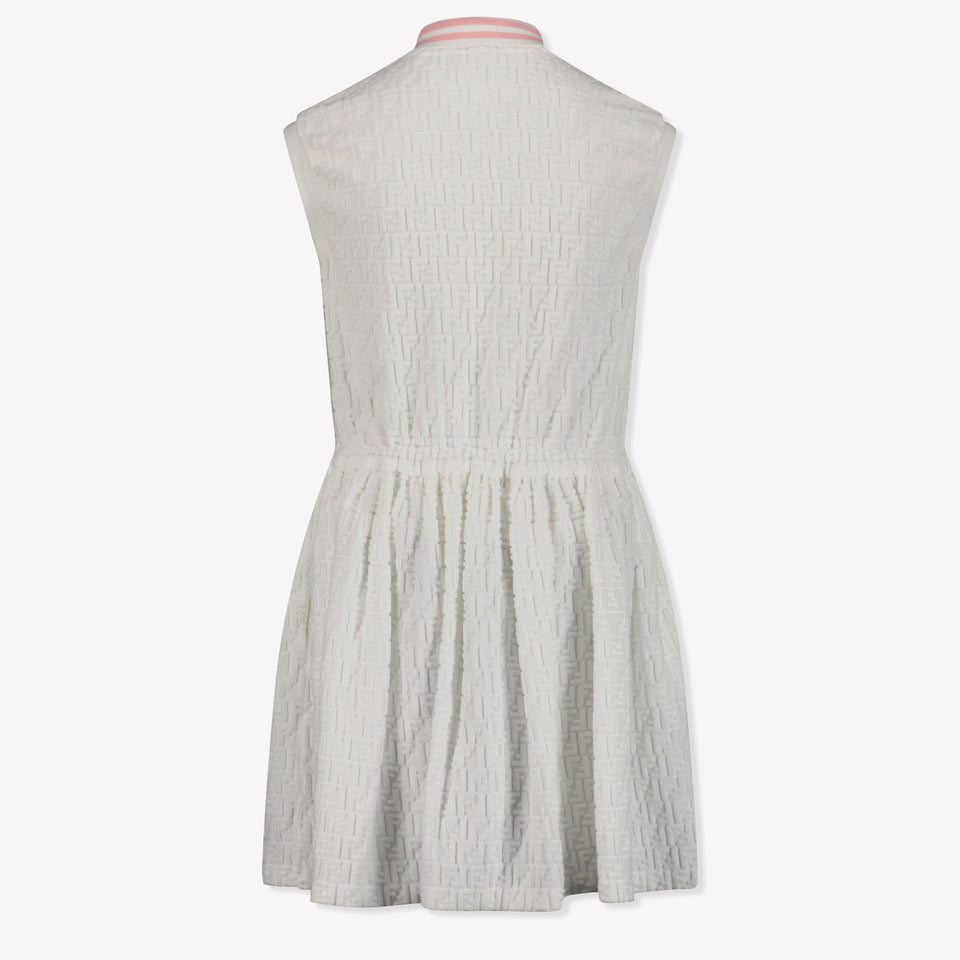 Fendi Niño Chicas Vestido Blanco