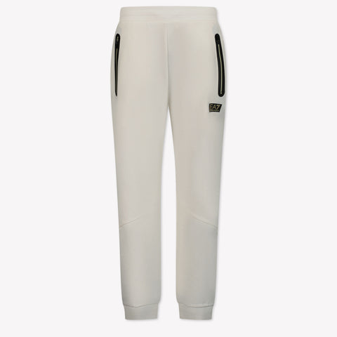 Niños EA7 Chicos Pantalones Blanco Roto