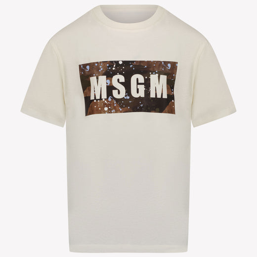 MSGM Kinderjungen T-Shirt in Off White