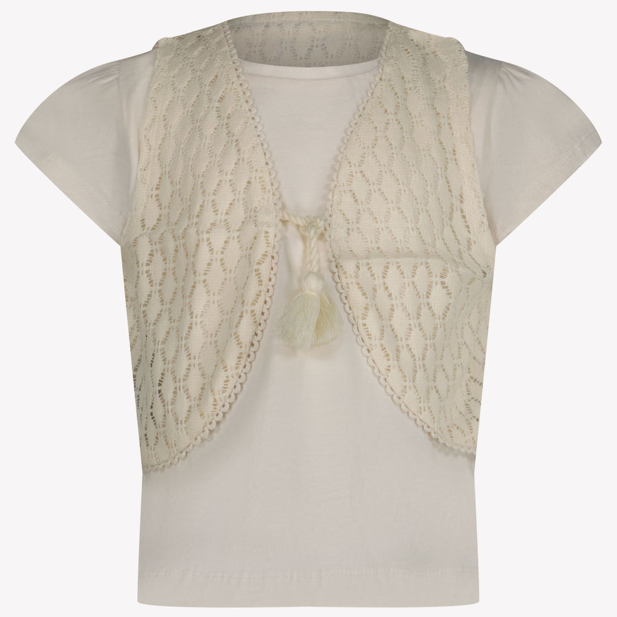 Mayoral Enfant Filles T-shirt en blanc