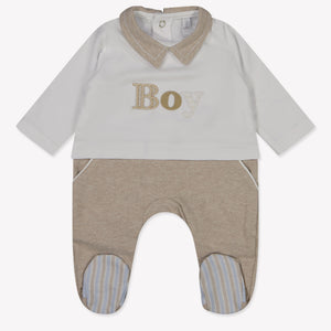 First Bebé Chicos Traje de caja Beige