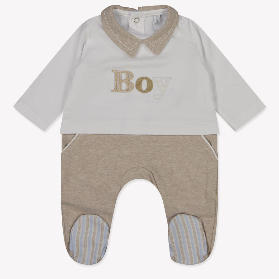 First Bebé Chicos Traje de caja Beige