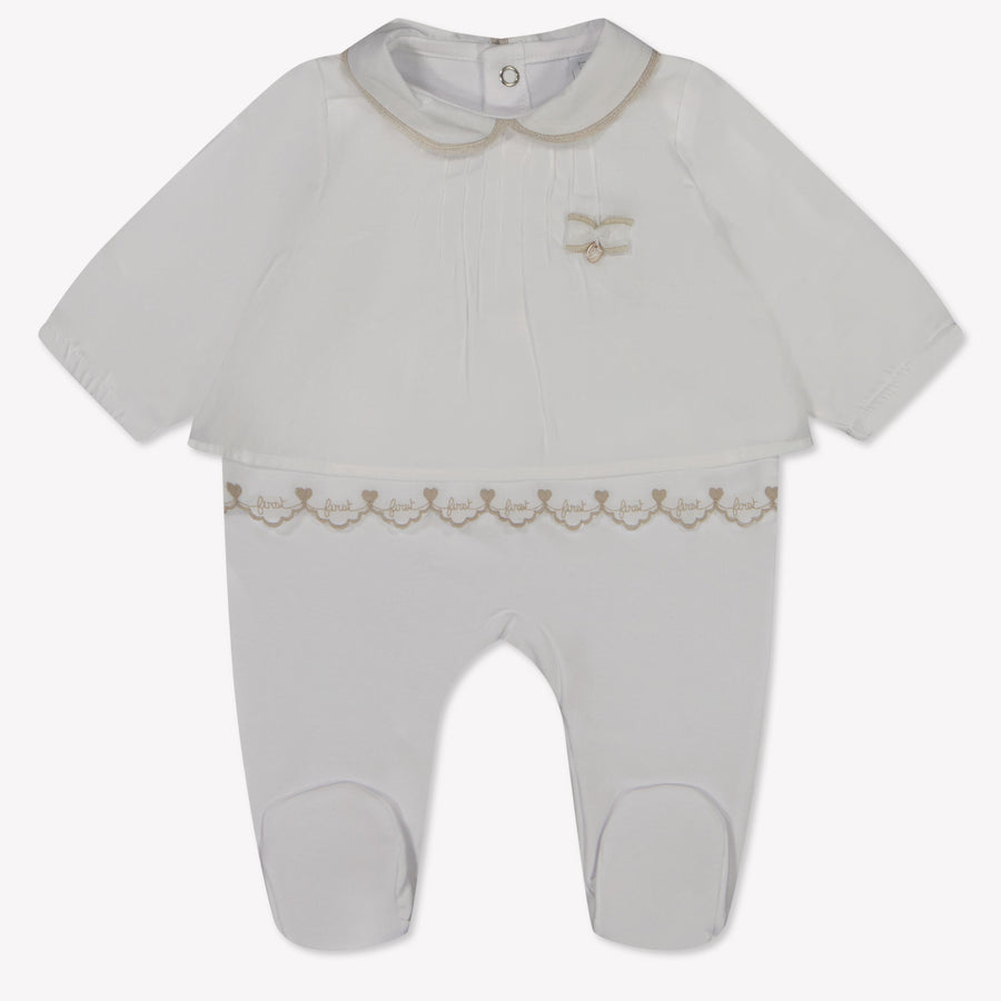 First Bebé Chicas Traje de caja Blanco