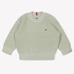 Tommy Hilfiger Bébé Garçons Pull Vert-Clair