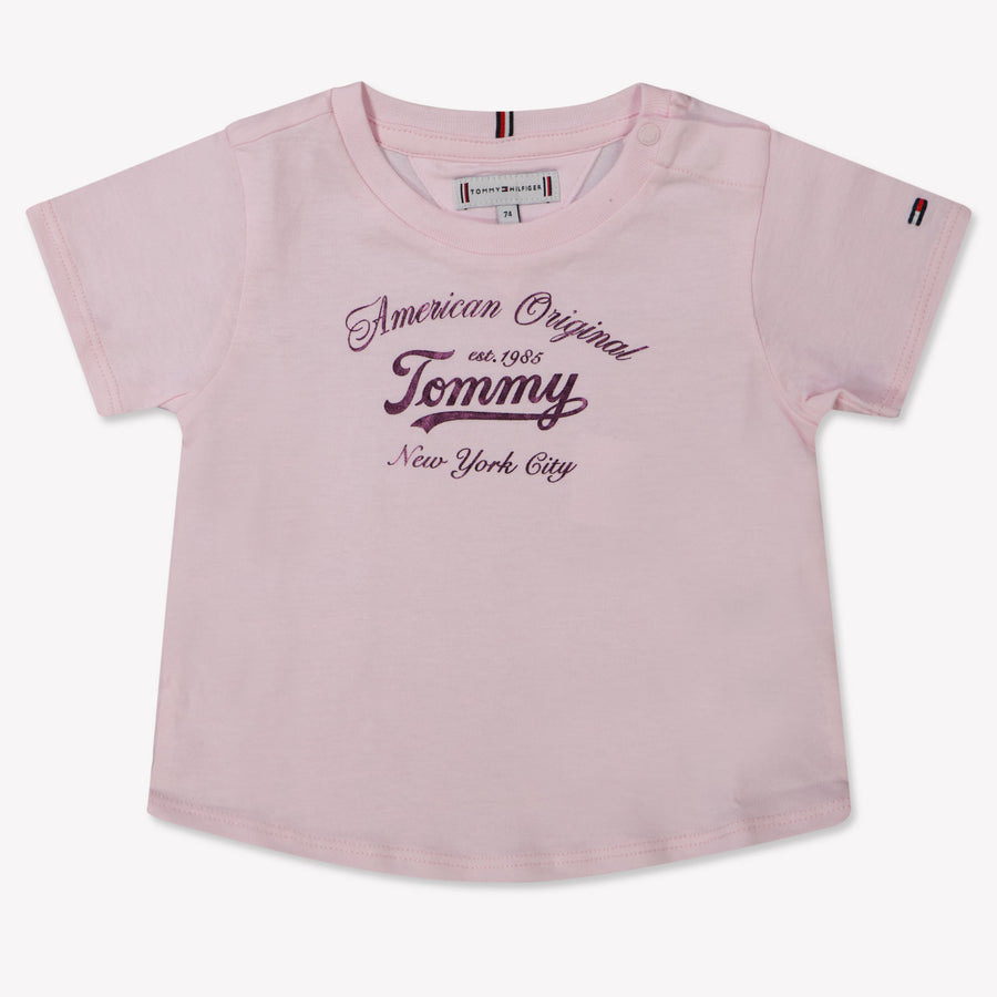 Tommy Hilfiger Bébé Filles T-shirt Rose Léger