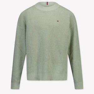 Tommy Hilfiger Enfant Garçons Pull Vert-Clair