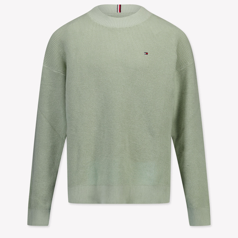 Tommy Hilfiger Enfant Garçons Pull Vert-Clair