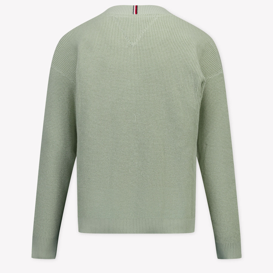 Tommy Hilfiger Enfant Garçons Pull Vert-Clair