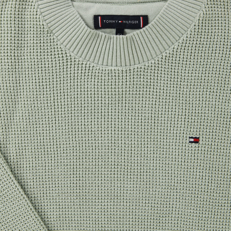 Tommy Hilfiger Enfant Garçons Pull Vert-Clair