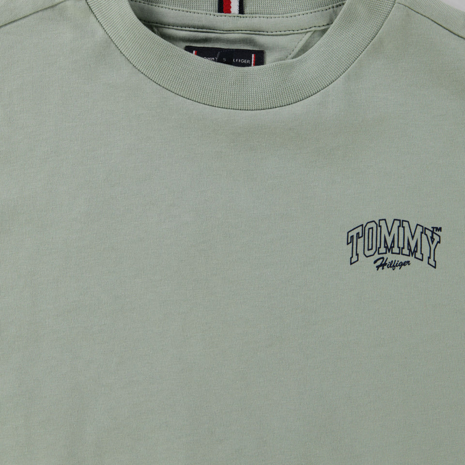 Tommy Hilfiger Niño Chicos Camiseta en Verde Claro