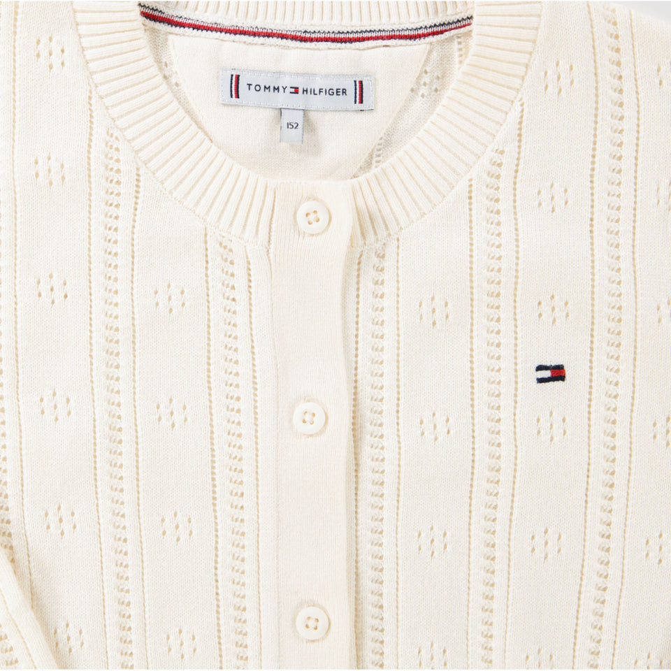 Tommy Hilfiger Ragazzo Ragazze Maglia Crema