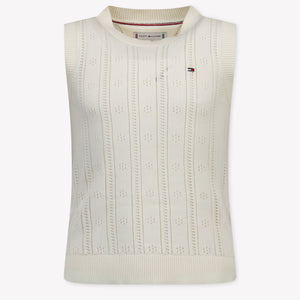 Tommy Hilfiger Enfant Filles Gilet Crème