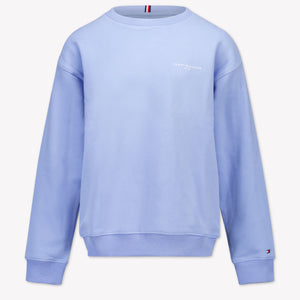 Tommy Hilfiger Enfant Unisexe Pull Bleu Clair