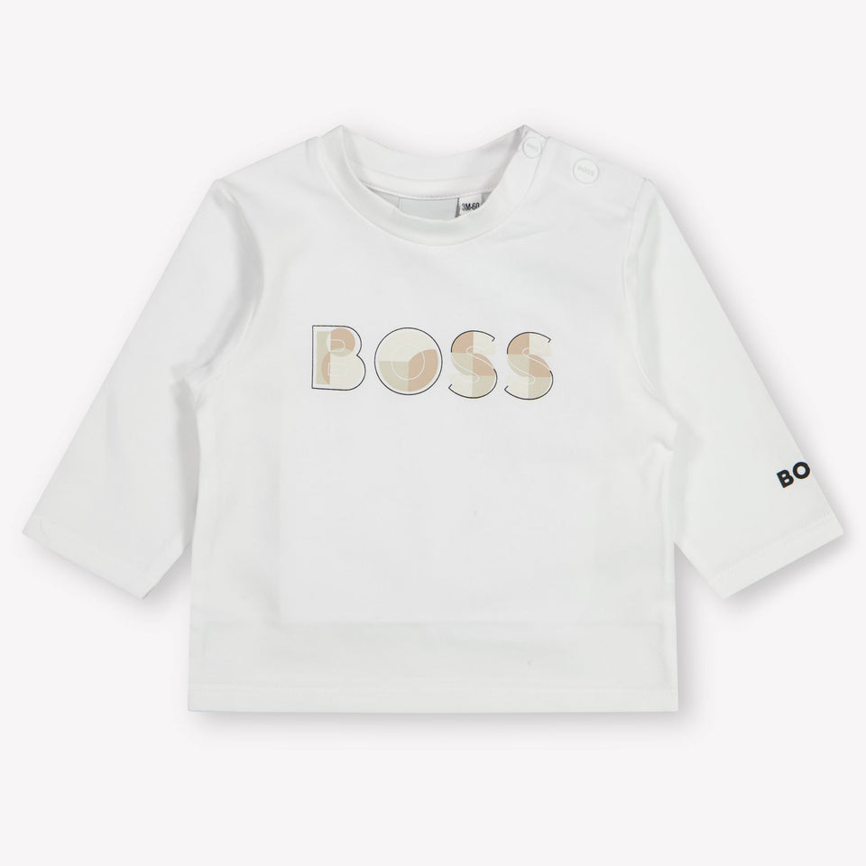 Boss Bebé Chicos Camiseta en Blanco