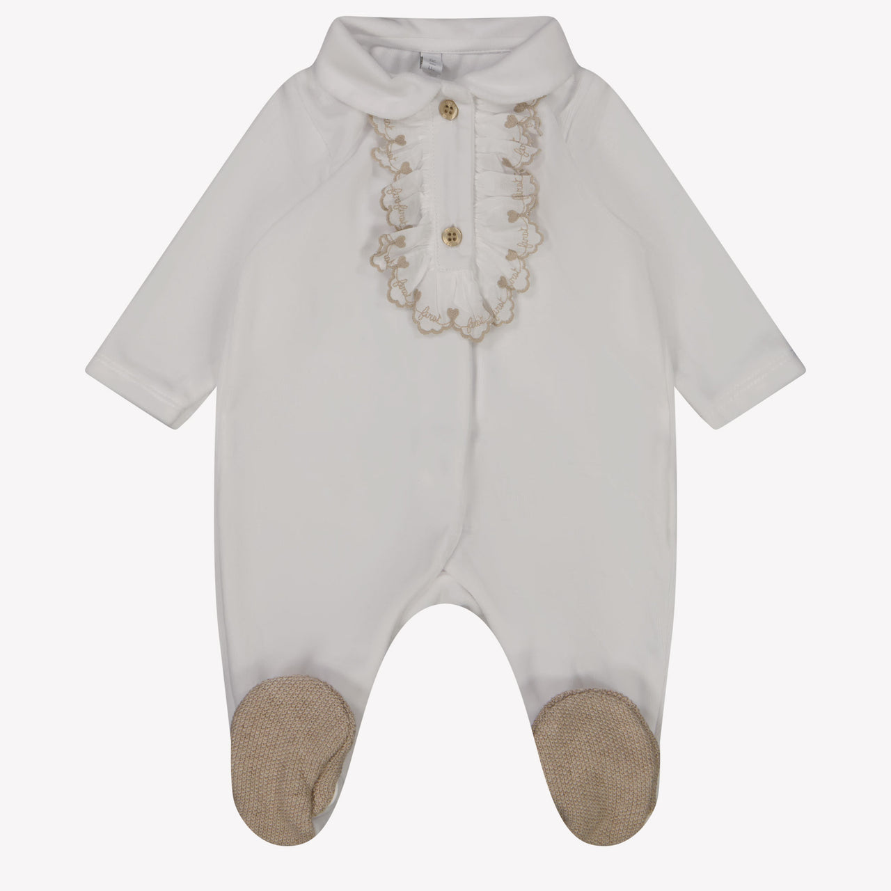 First Bebé Unisex Traje de caja Blanco