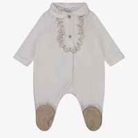 First Bebé Unisex Traje de caja Blanco