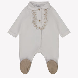 First Bebé Unisex Traje de caja Blanco