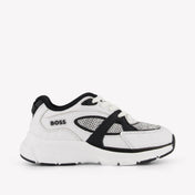 Boss Jongens Sneakers In Wit