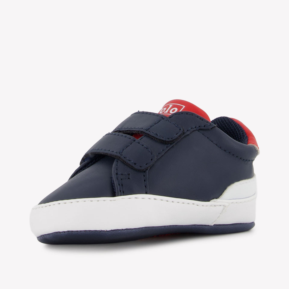Ralph Lauren Heritage Court Ii Baby Jongens Sneakers In Navy