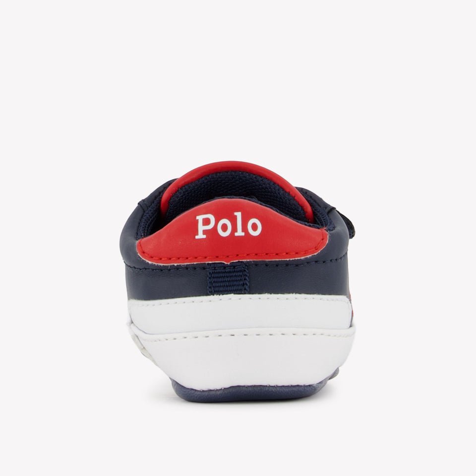 Ralph Lauren Heritage Court Ii Baby Jongens Sneakers In Navy