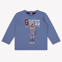 Guess Bébé Garçons T-shirt Bleu Clair