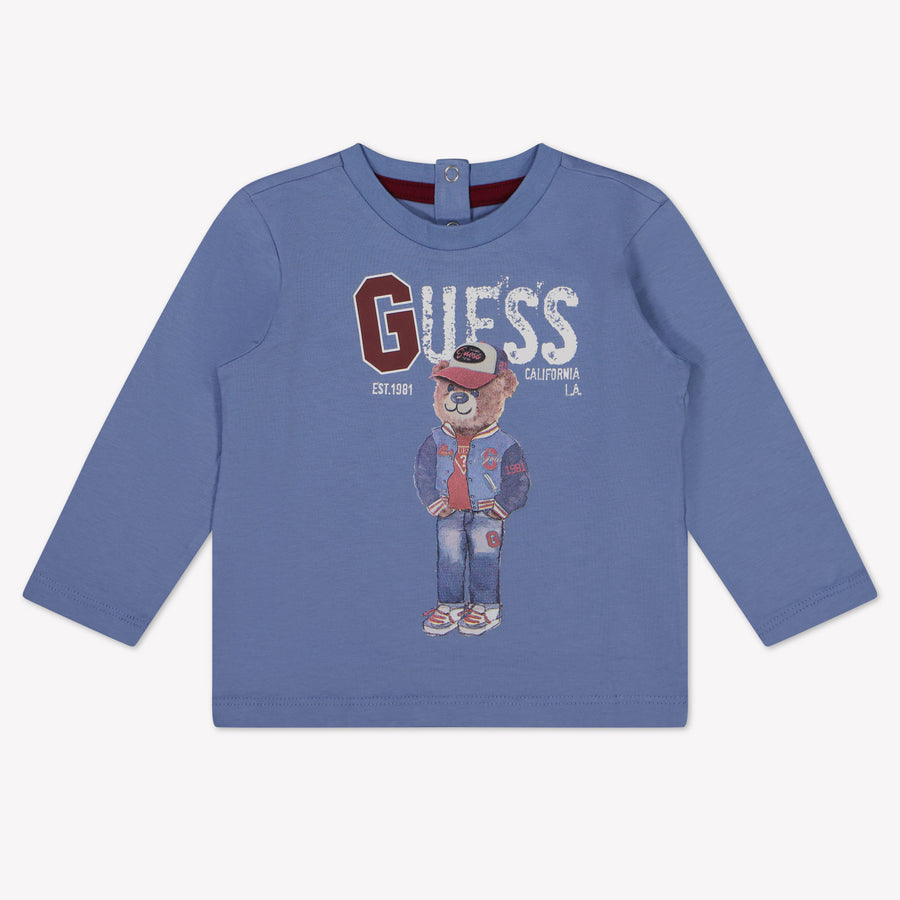 Guess Bébé Garçons T-shirt Bleu Clair