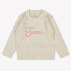 Guess Bébé Filles Pull dans le blanc off