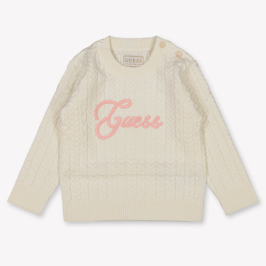 Guess Bébé Filles Pull dans le blanc off