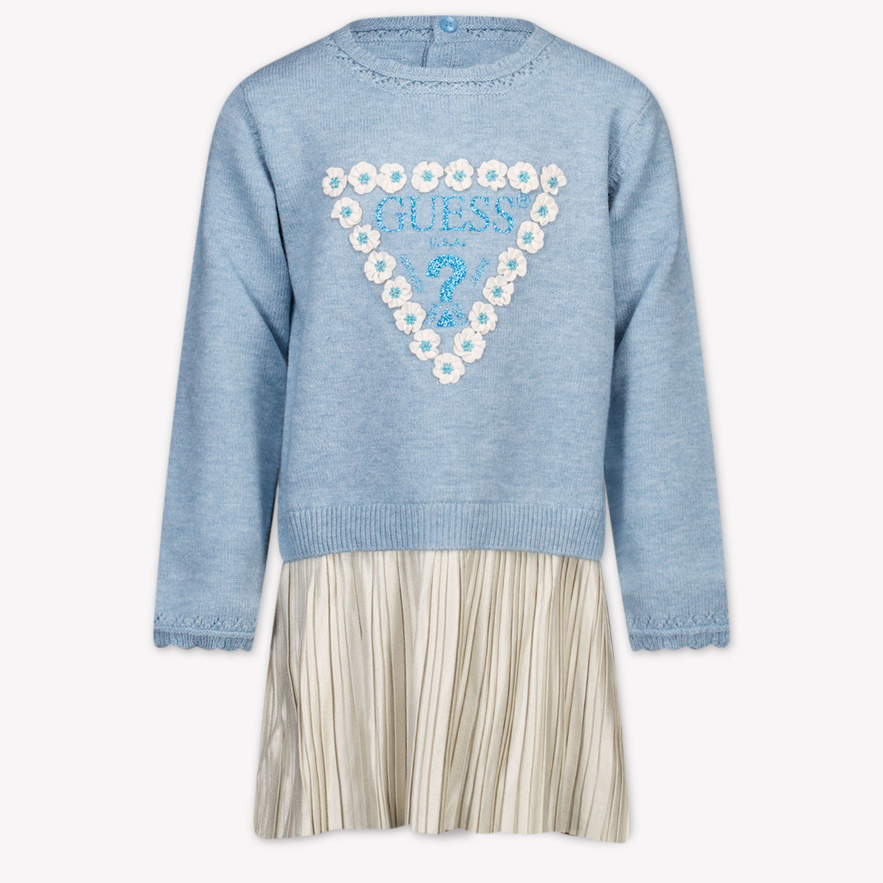 Guess Enfant Filles Robe Bleu Clair