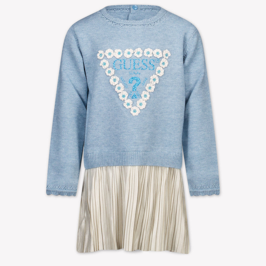 Guess Enfant Filles Robe Bleu Clair