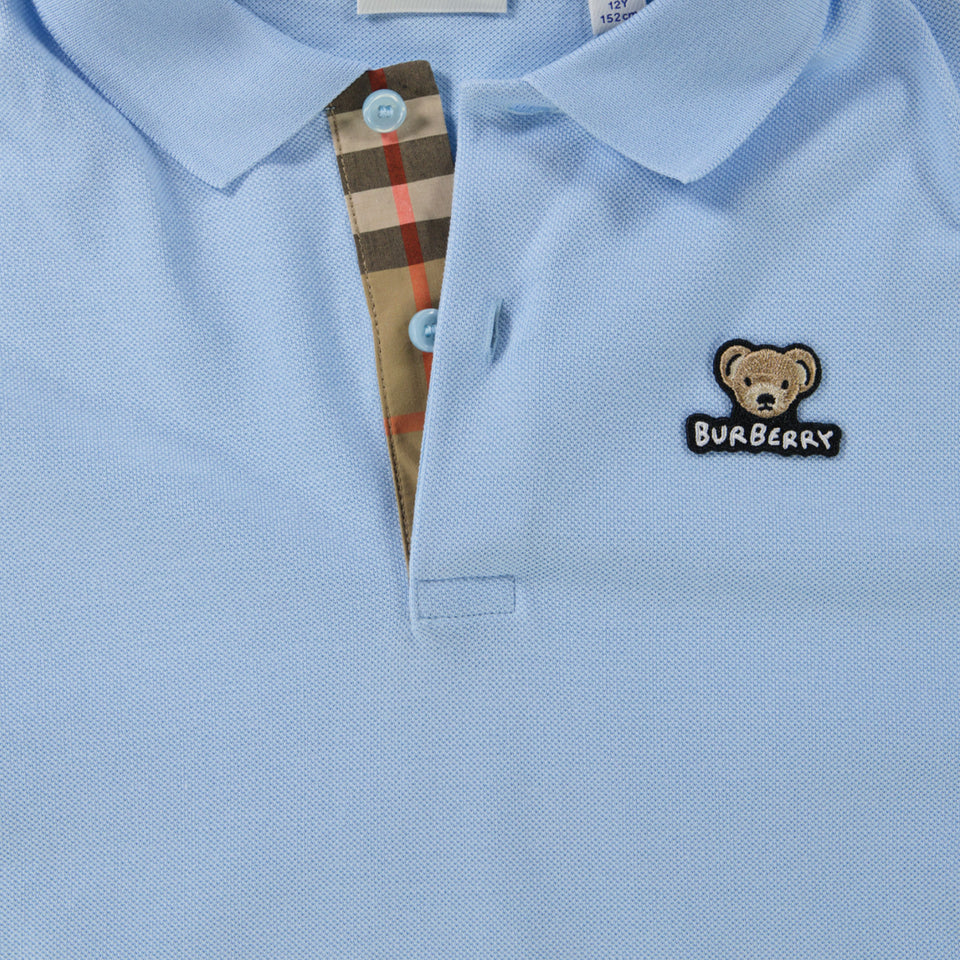 Burberry Enfant Garçons Polo Bleu Clair