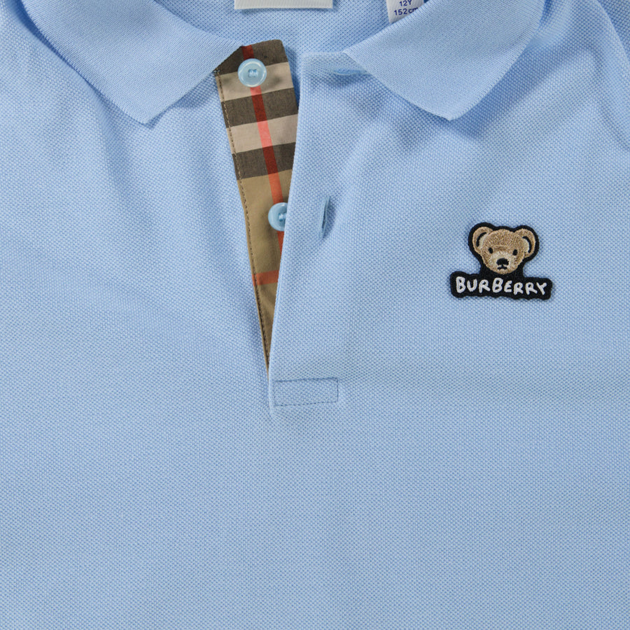 Burberry Enfant Garçons Polo Bleu Clair