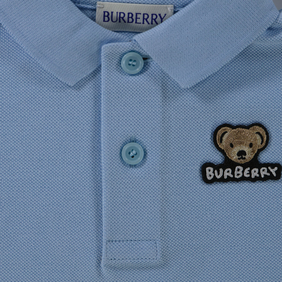 Burberry Baby Jungen Polo Hellblau