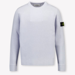Stone Island Enfant Garçons Pull Bleu Clair