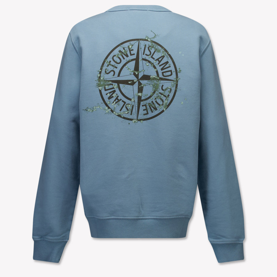 Stone Island Enfant Garçons Pull Bleu Clair