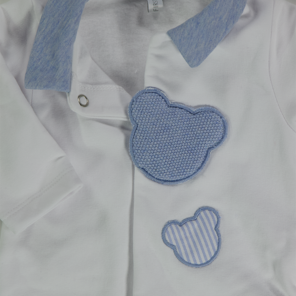 First Bebé Chicos Traje de caja Blanco