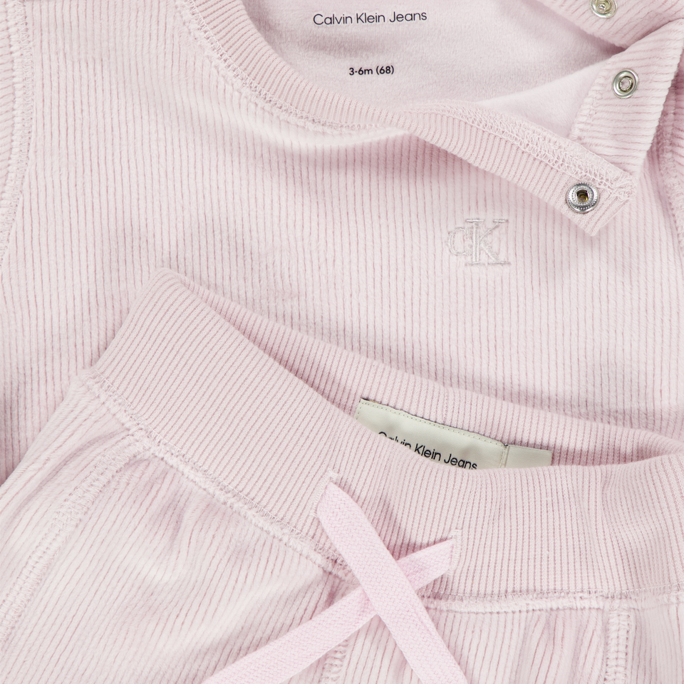 Calvin Klein Bebé Unisex Traje de trote Rosa claro