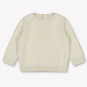 Calvin Klein Bébé Unisexe Pull en ecru