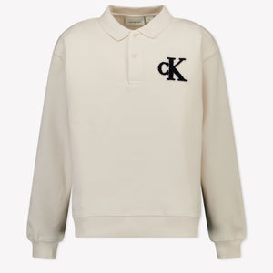Calvin Klein Enfant Garçons Polo dans Ecru