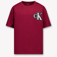 Calvin Klein Niño Chicos Camiseta en Burdeos